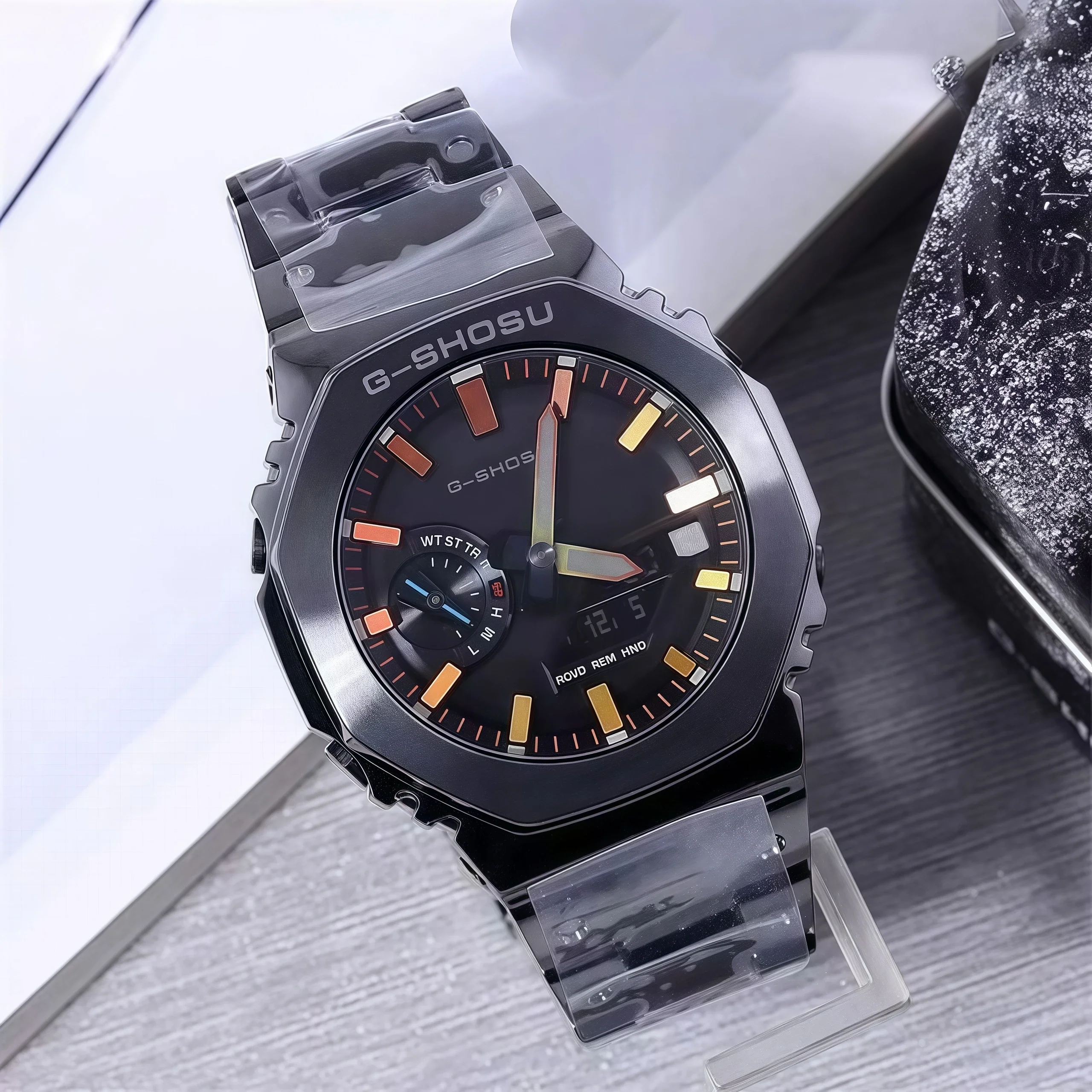 Sports Unisex Electronic Digital Watch Full Function LED Dual Display World Time Automatic Hand Lifting Lights