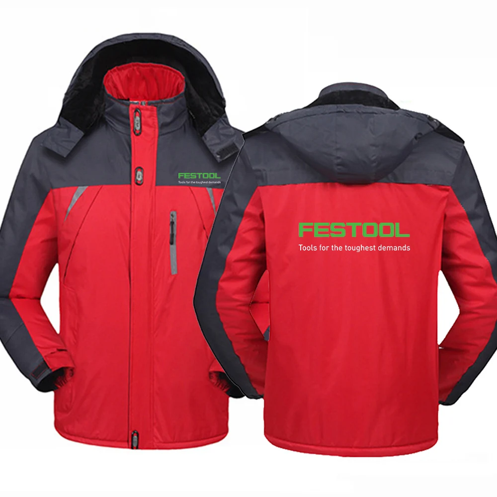 

2025 Windproof Plus Thick Warm Coat Autumn And Winter Military Anorak Jackets Men's Festool Tools Graphics Logo Print Hoodies