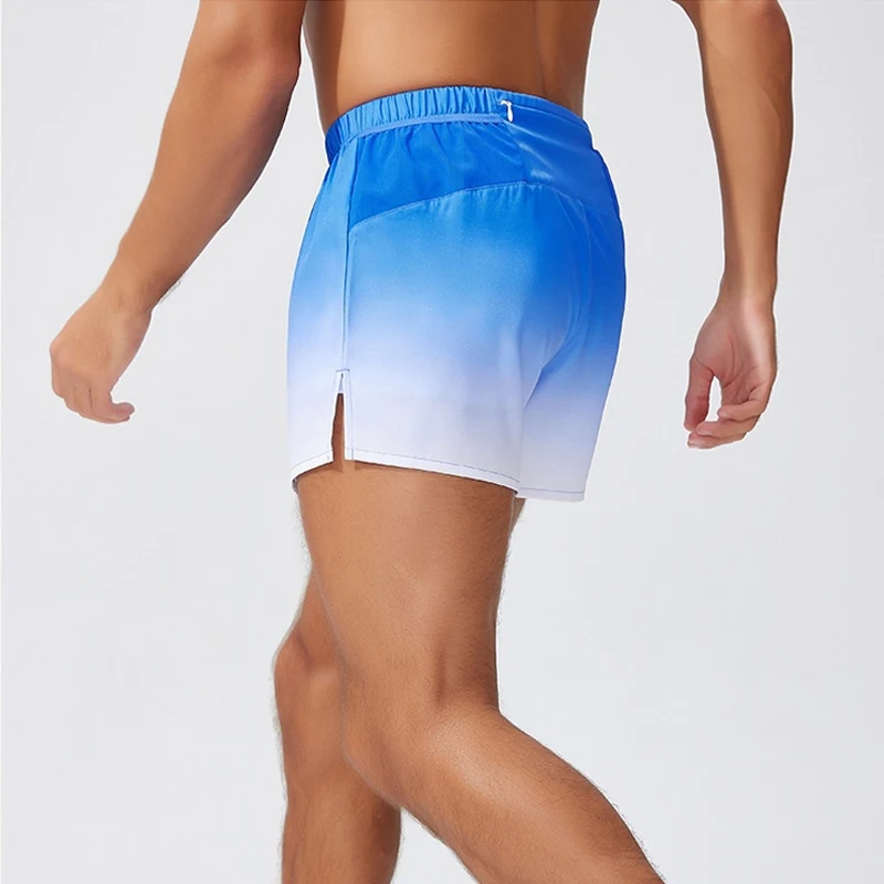 Mens 2-in-1 Quick-Dry Sport Shorts with Back Zipper & Side Mesh Pockets- Beach Board Shorts for Swimming, Surfing, Gym,Running