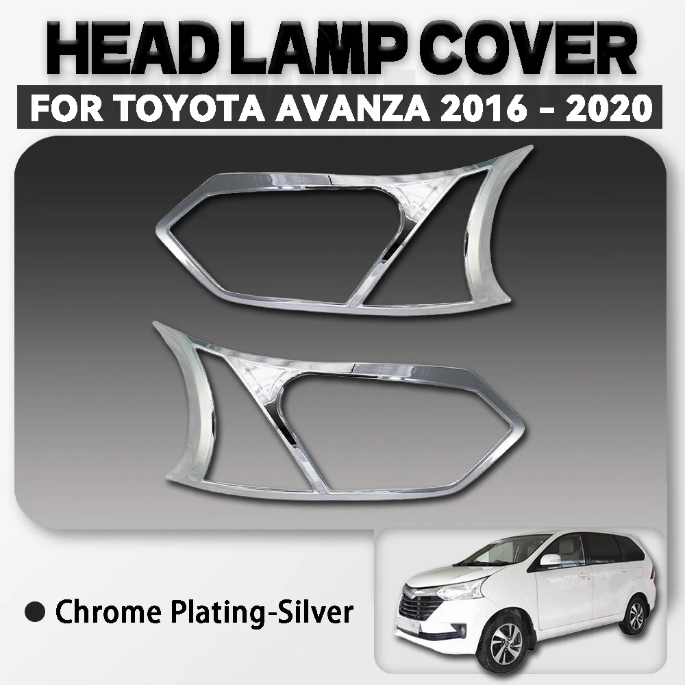 

Abs Chrome Plated Silver And Matte Black Head Lamp Cover Trim For Toyota Avanza 2016 - 2020 Car Accessories Exterior Decorate