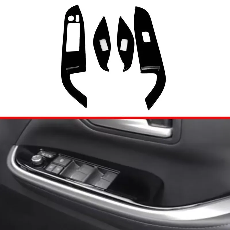 For Toyota Voxy Noah 90 Series 2022 Window Glass Lift Button Switch Cover Trim Door Armrest Panel RHD Wood Grain