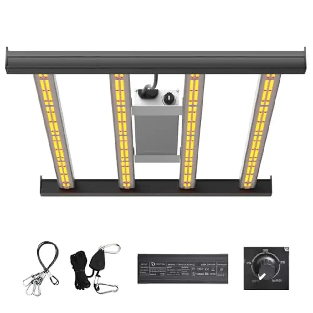 LED Grow Light Sunlike Full Spectrum Dimmable High Efficiency Seeding Veg Flower 4x4ft Coverage Indoor IP65 Waterproof Quiet