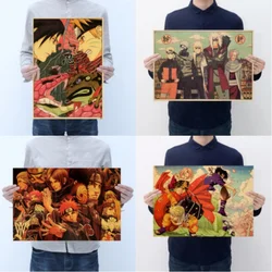 Anime Figure Naruto Kraft Poster Retro Dormitory Restaurant Door Decoration Painting Bedroom Collection Poster Stickers Gift