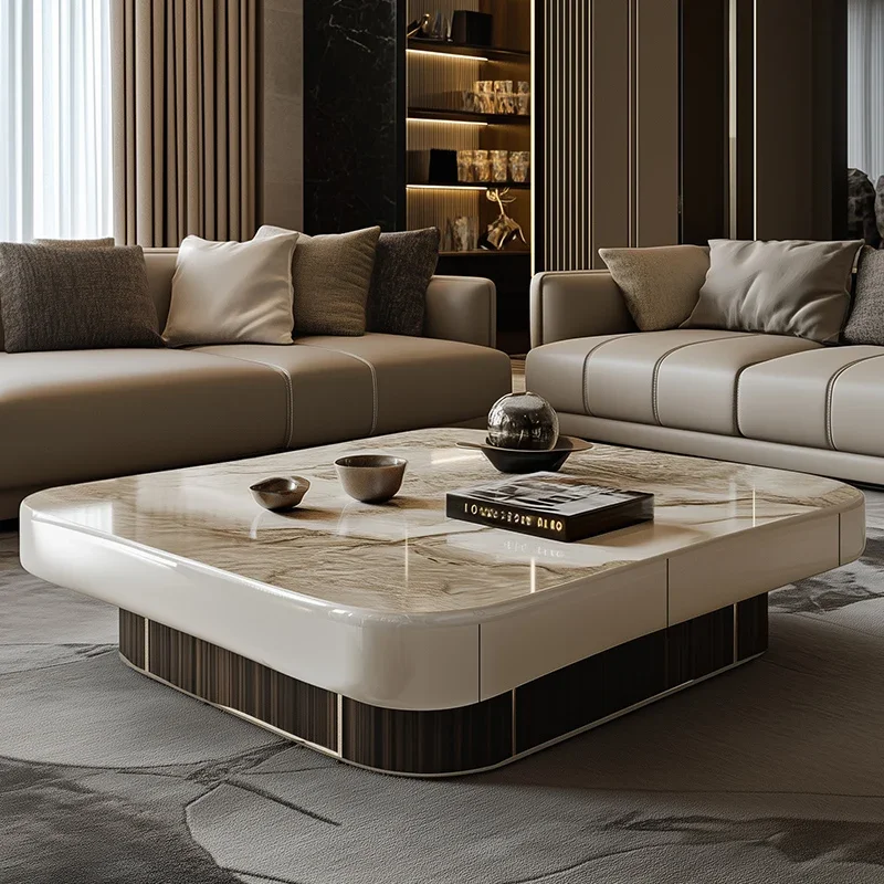 

Microcrystalline stone coffee table living room light luxury high-end tea table 2025 new high-end