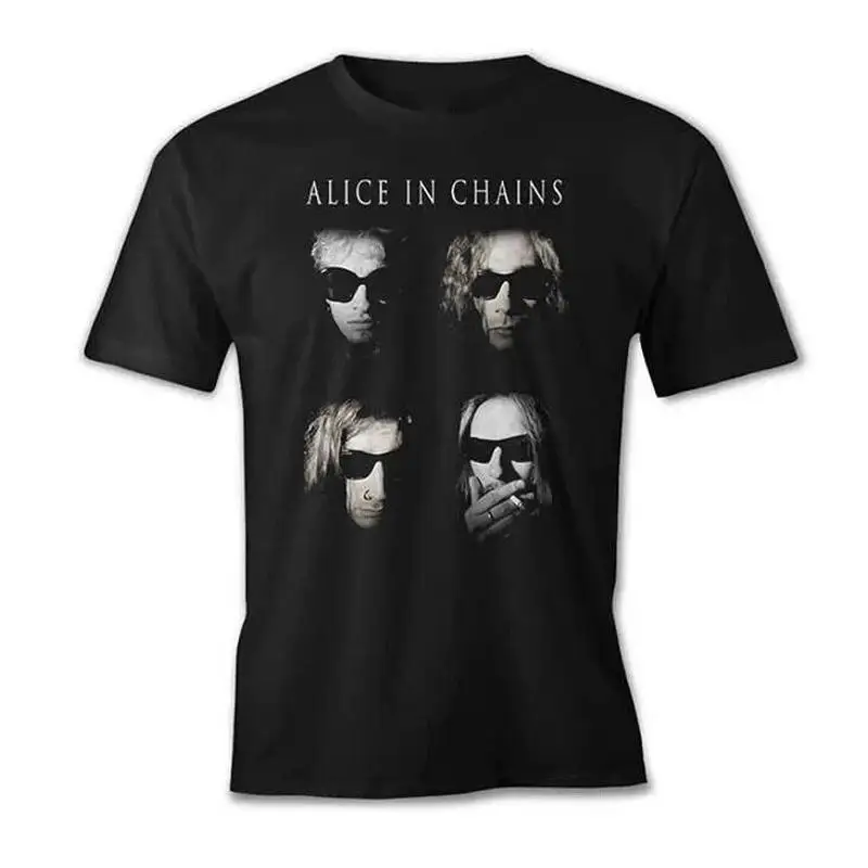 

Классическая футболка с портретом Aliceeee In Chains, хлопок, размер