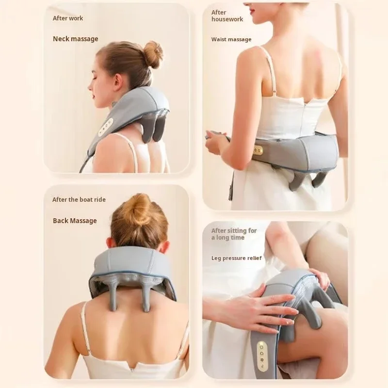 Factory Price Convenient Portable Neck Shoulder Pain Relief Massager Heating Kneading Back Shoulder Relaxing Massager