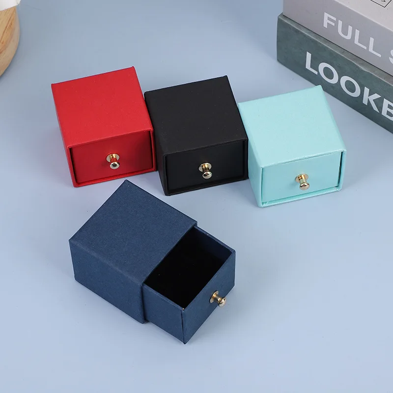 10pcs Fashion Metal Drawer Paper Boxes Organizers Storage Necklace Bracelet Rectangle High Quality Jewelry Packing Carton Case