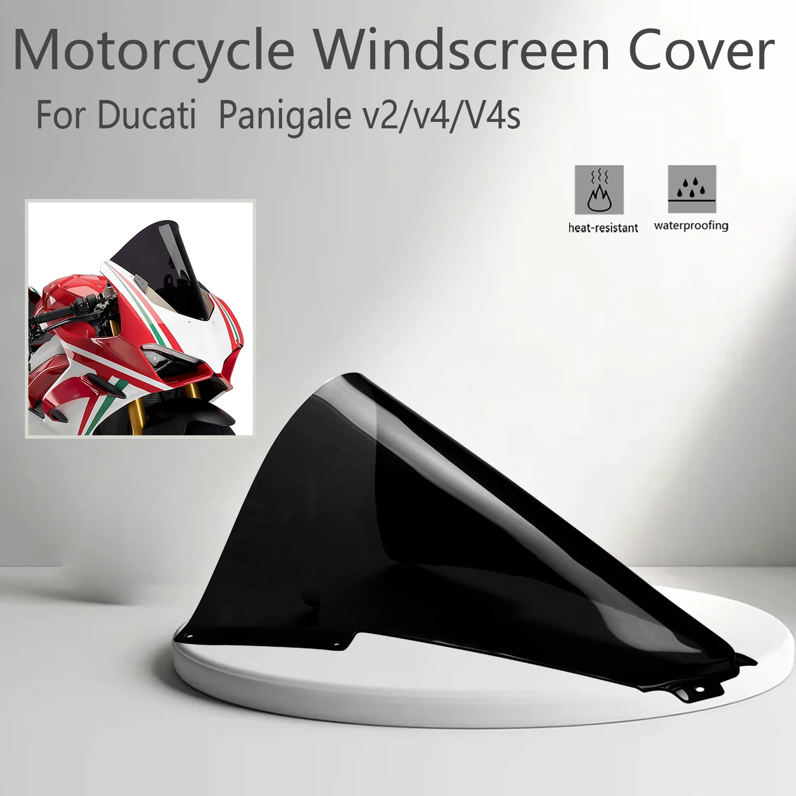 

Motorcycle Windshield Spoiler Heightening Extension Windscreen Deflector Modification For Ducati Panigale V2 V4 V4S 2018-2024