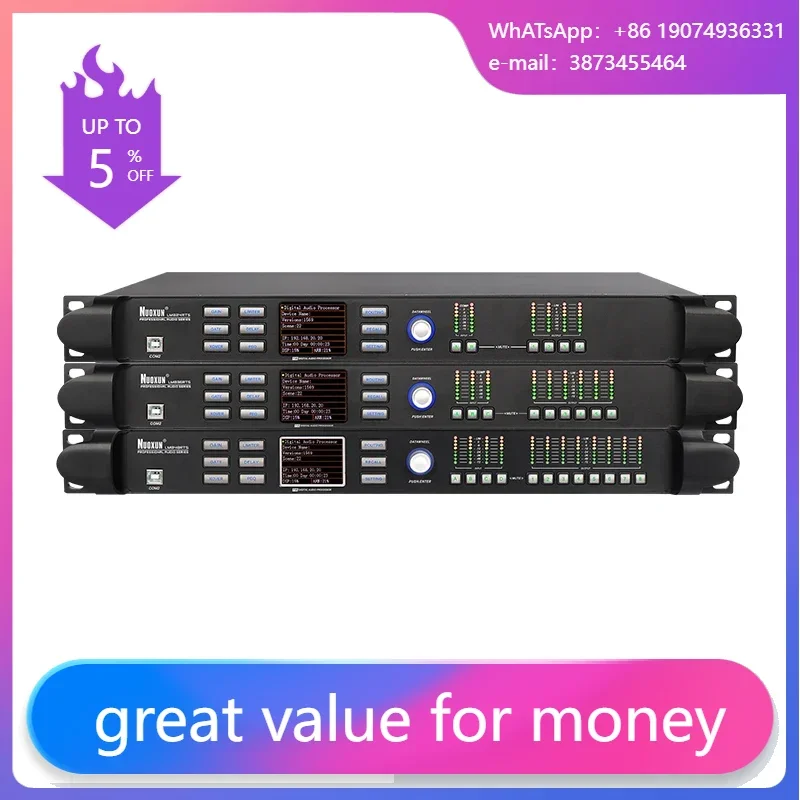 

Nuoxun LM848RTS High End Audio Processors 4 In 8 Out DSP Speaker Sound System Professional Digital Smart Mixer Audio Processor