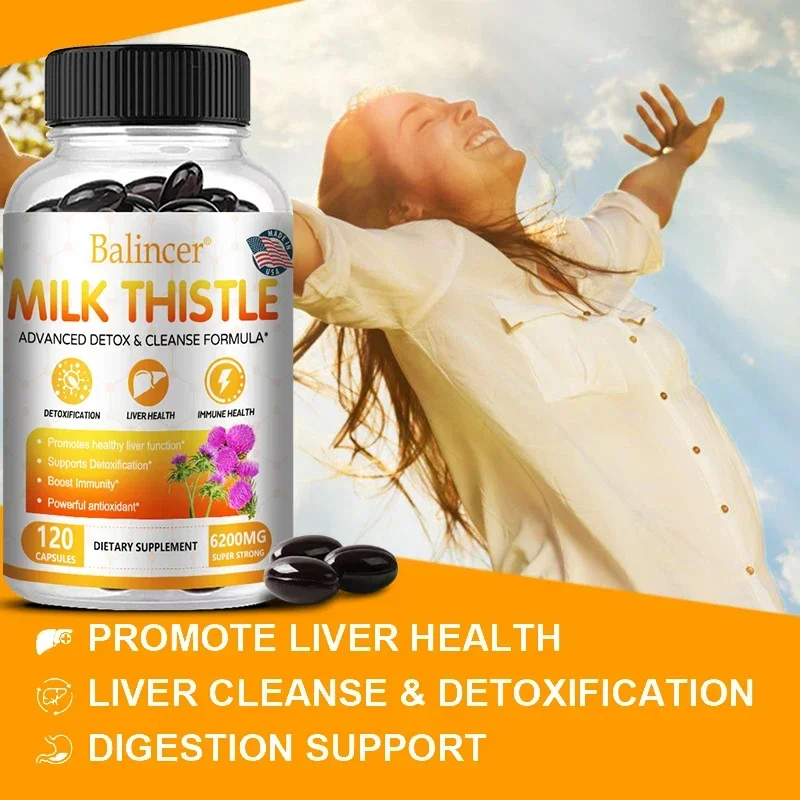 Liver Cleanse, Detox, Repair Support, Improve Digestion-Milk Thistle Liver Detox Formula with Dandelion Root, Artichoke Extract