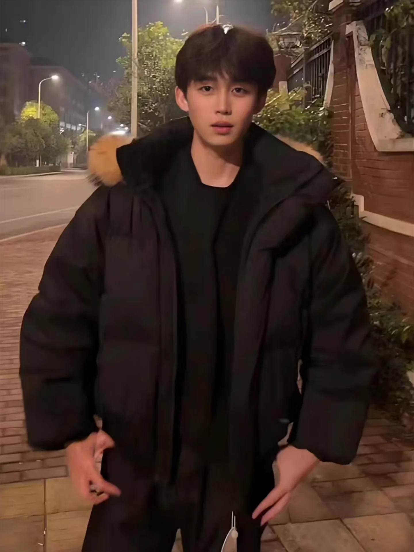 

Bla Detachable Fur Collar Thiened Warm Pu Leather Cotton Jaet Men's Winter Coat American Sle Hooded Bread Casual Coat