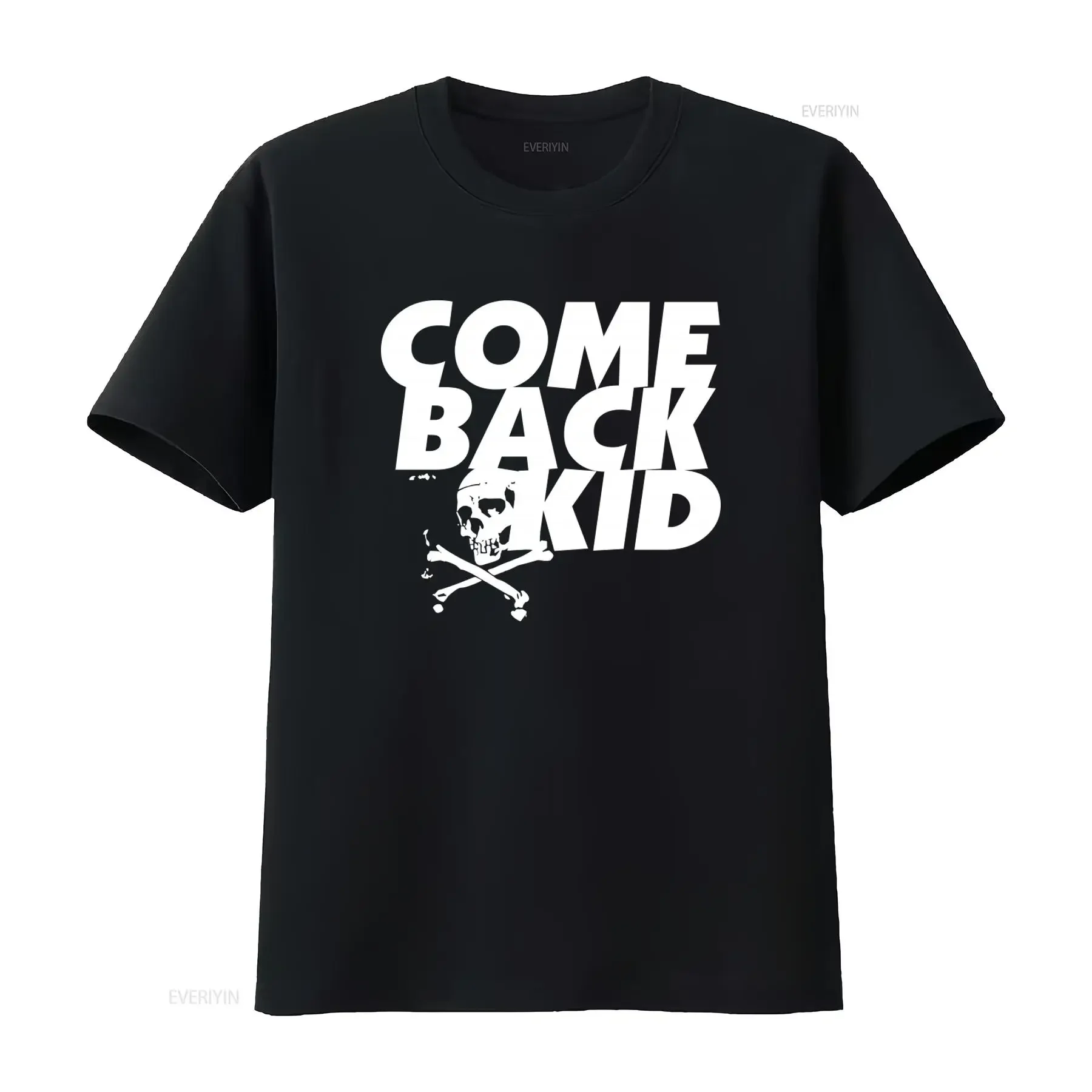 Comeback Kid Punk Rock Skull Crossbones T Shirt for Fans vintage Washed fashion graphic Breathable Comfortable Slightly