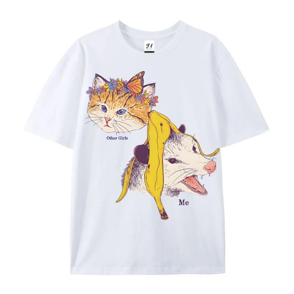 Zabawna koszulka graficzna \"Inne dziewczyny i ja\", zabawny top, krótki rękaw, na lato, koszulka mem, ubrania dla kobiet i mężczyzn.