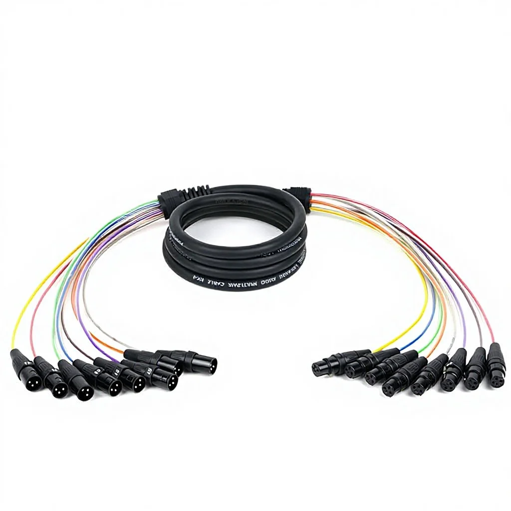 Jinsanhuhu 8-way 4-way Cannon Multi-channel Audio Signal Cable with Bare Copper Conductor for Stage Extension and Mixing Console