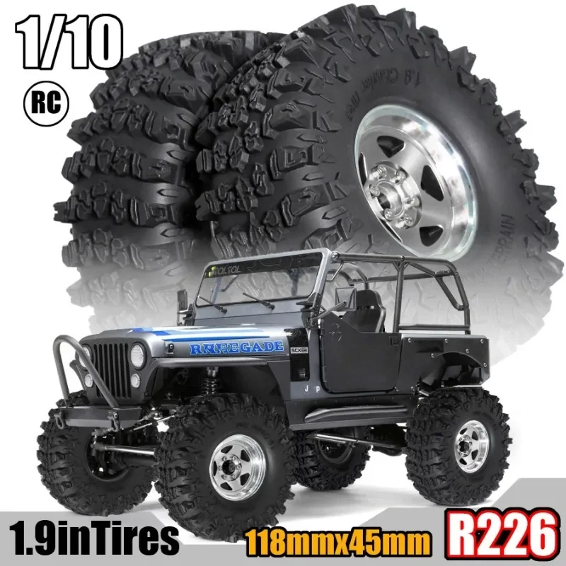 

4Pcs 1.9 Inch Metal Tire Wheels With 118Mm OD Tires For Axial SCX10 D90 Wraith 1/10 RC Climbing Crawler Car Parts