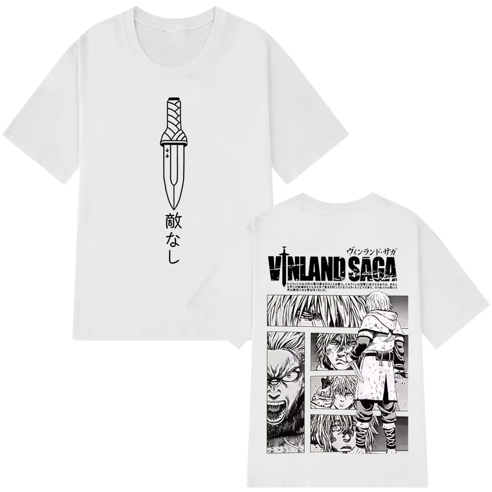 أنيمي فينلاند ساغا تي شيرت مانغا Thorfinn Karlsefni الجرافيك تي شيرت الرجال النساء الملابس عادية القطن خمر المتضخم تي شيرت