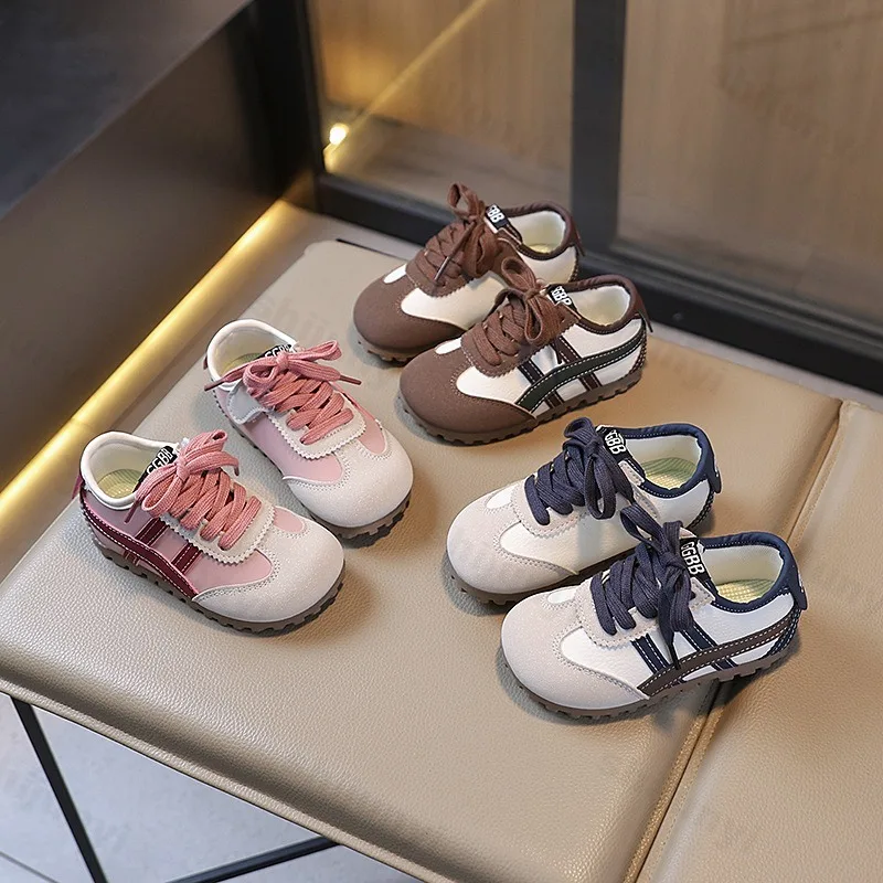 

Children's Fashion Trend Casual Low Top Sport Shoes 2025 Autumn New Girls' Soft Sole Comfortable Boys' Non Slip Lace Up Sneakers