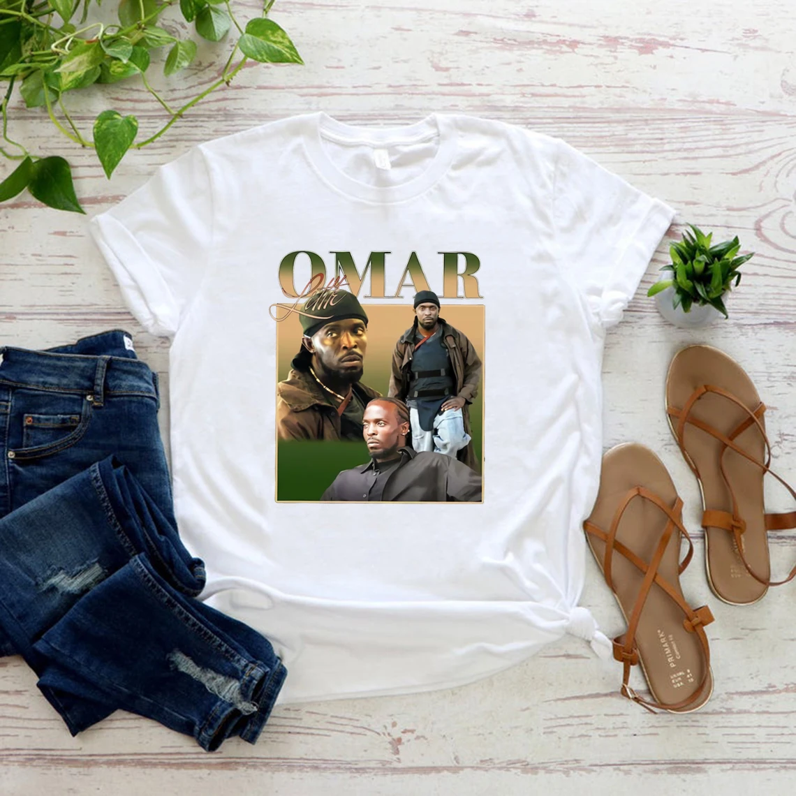 Michael K. Williams Omar Little ลวดเสื้อยืด Michael K. Williams 1966-2021เสื้อพัดลมของขวัญ Top Tees กราฟิก Unisex Tshirt