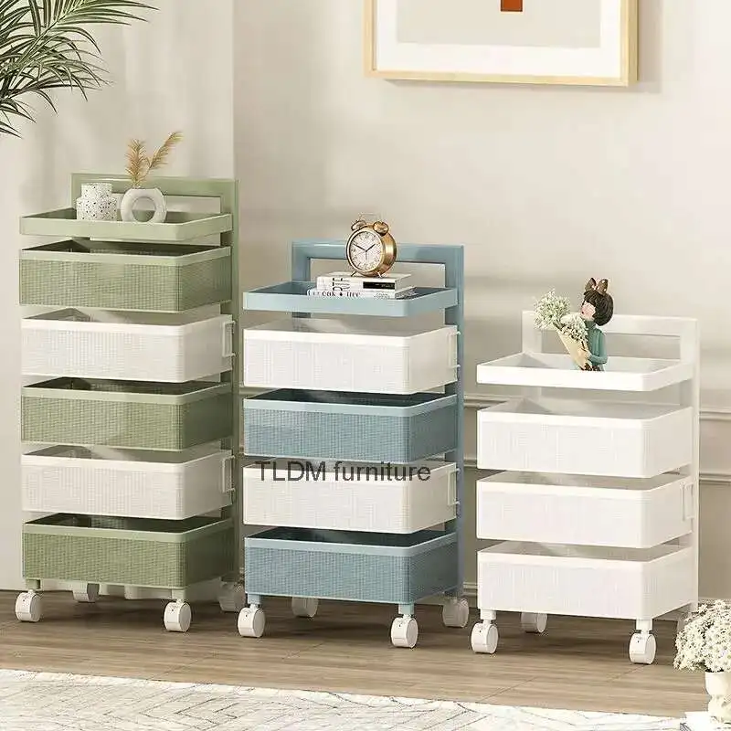 

Kitchen trolley with wheels, movable storage rack, drawer type storage cabinet, carbon steel storage rack, used for living room