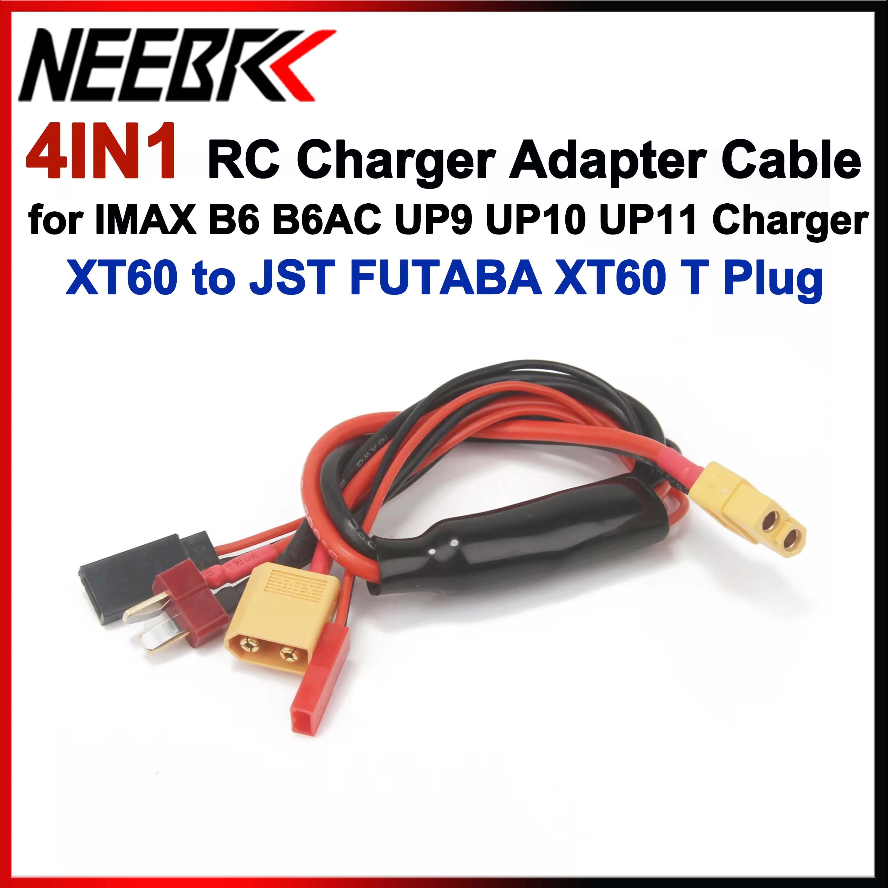 

RC Charger Adapter Connector 4 In 1 Charger XT60 to JST FUTABA XT60 T Plug for RC Car Drone IMAX B6 B6AC UP9 UP11 Battery Cable