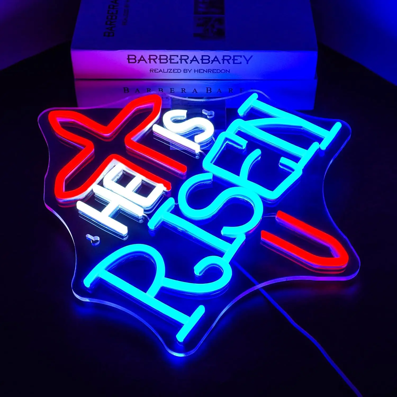 He Is Risen Neon Led Sign Easter Halloween Led Lights Room Decoration For Bedroom Halloween Party Bar Club Shop USB Wall Lamp