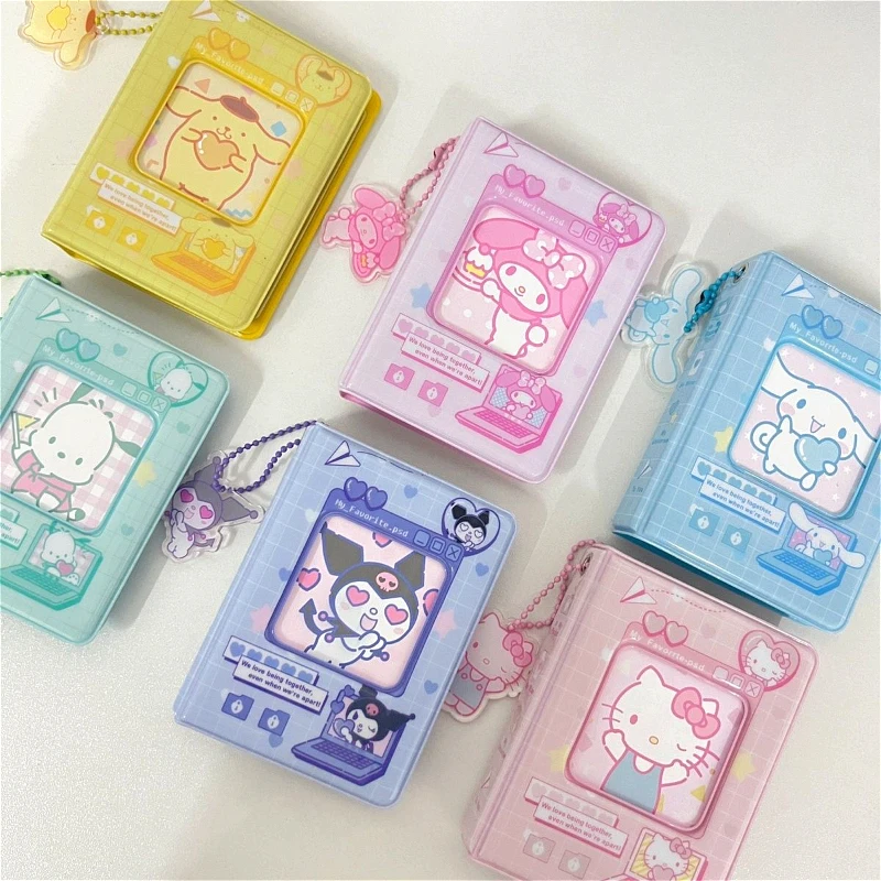 

3Inch Hello Kitty Card Album Photo Card Storage Holder Collect Book Kuromi Cinnamoroll Card Binder Mini Photocard Organizer Gift