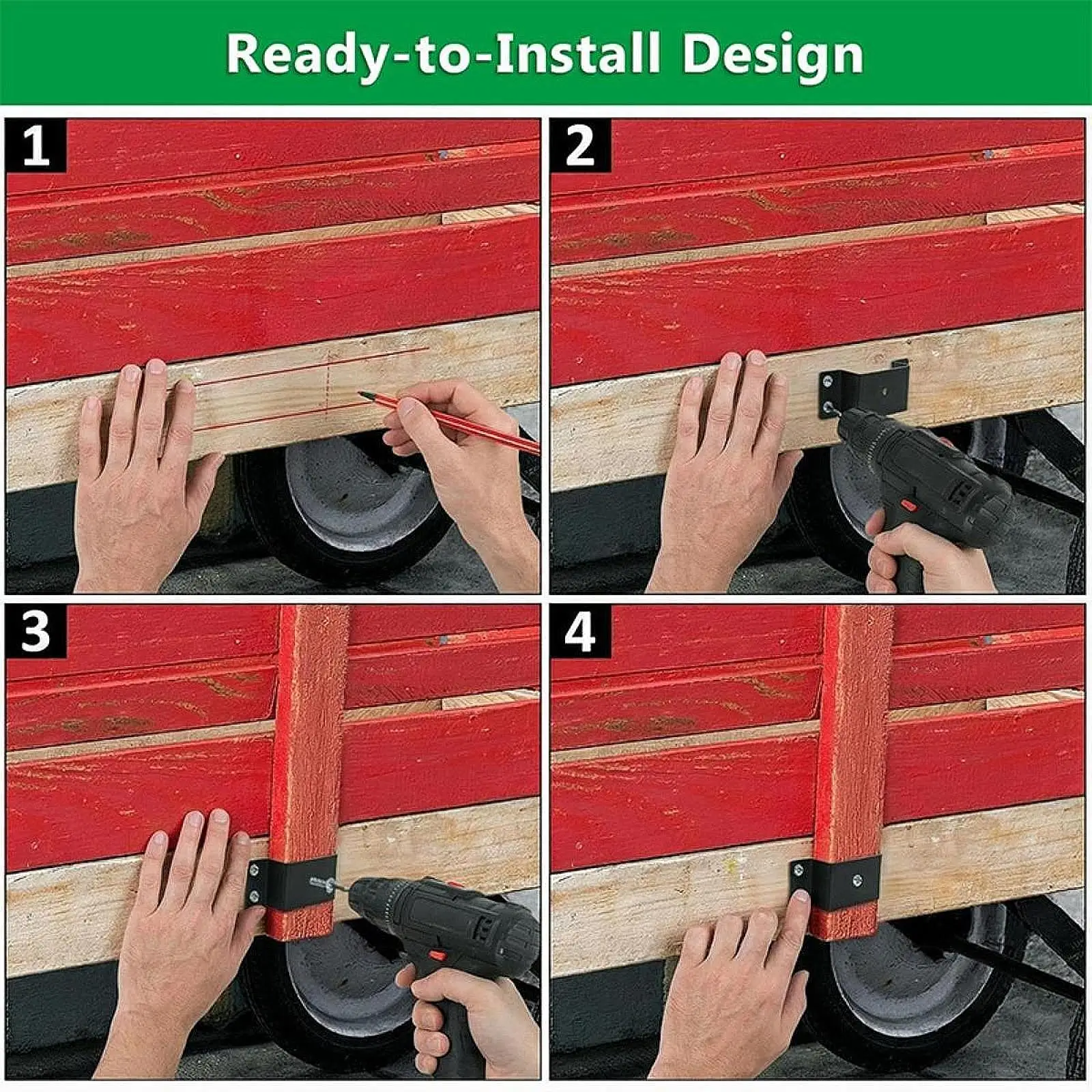 Versatile Trailer Stake Pocket Bracket for 2x4 Boards Carbon Steel Black Finish Horizontal or Vertical Mount for Hauling