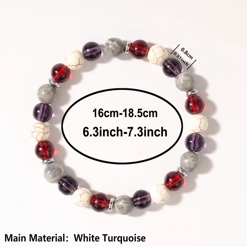 8mm Charming Vintage stretch bracelets for women turquoise natural stone beads bangles fall braclet daily outfits pulsera