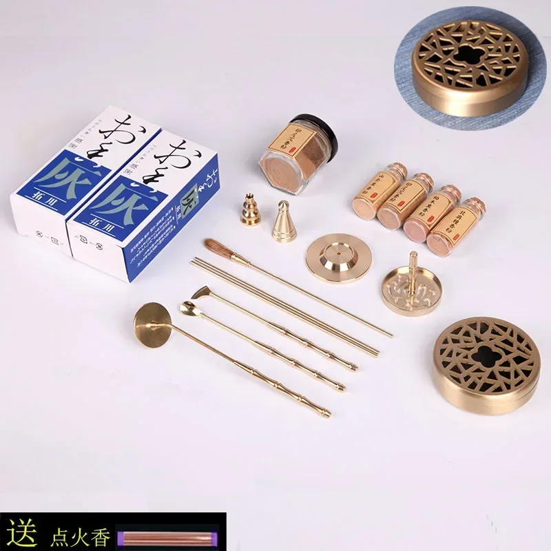 2024 New Brass Incense Set Wax Melt Incense Burner Home Portable Hand Fragrance Powder Making Incense Burner Seal Moulding Tools