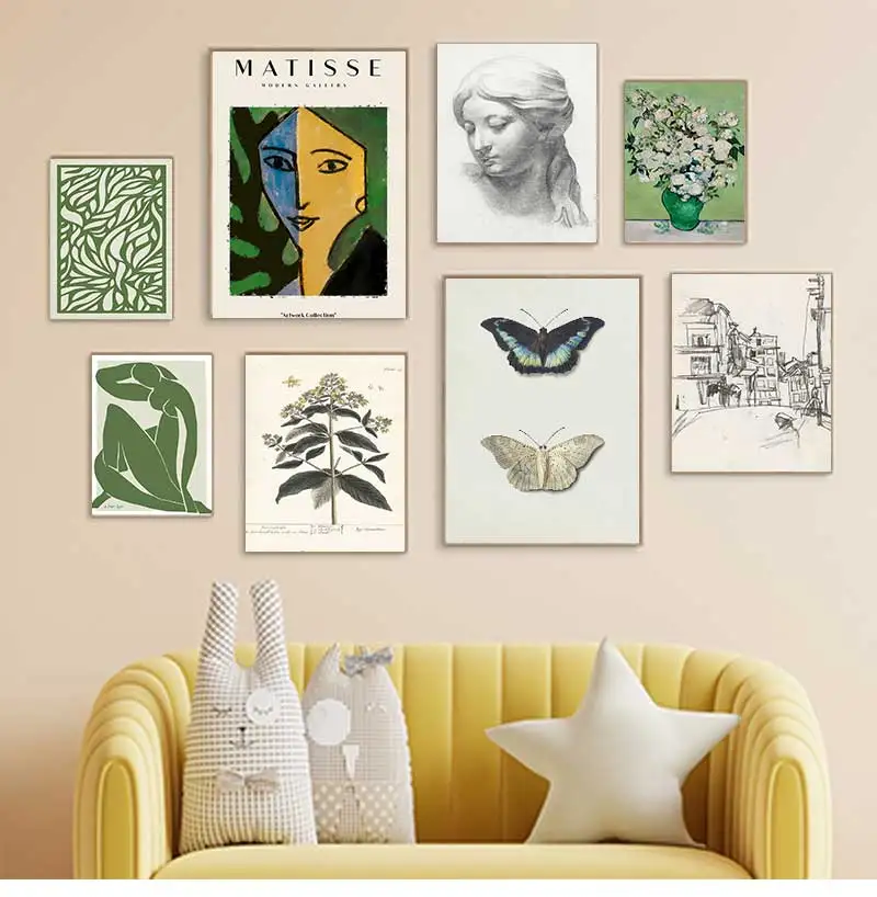 Henri Matisse Horse Butterfly Flower Woman Statue Poster Canvas Painting Abstract Print Wall Art Pictures For Living Room Decor
