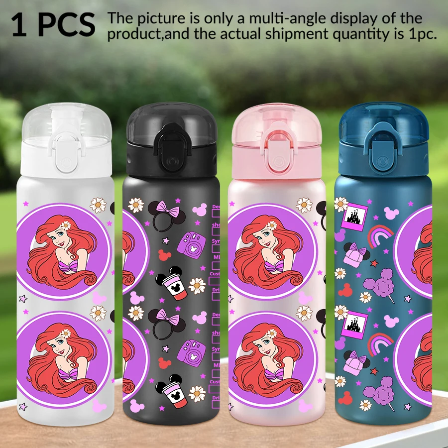 

1Pc Disney The Little Mermaid Mickey pattern 26oz plastic water bottle outdoor sports water cup birthday/back to school gift