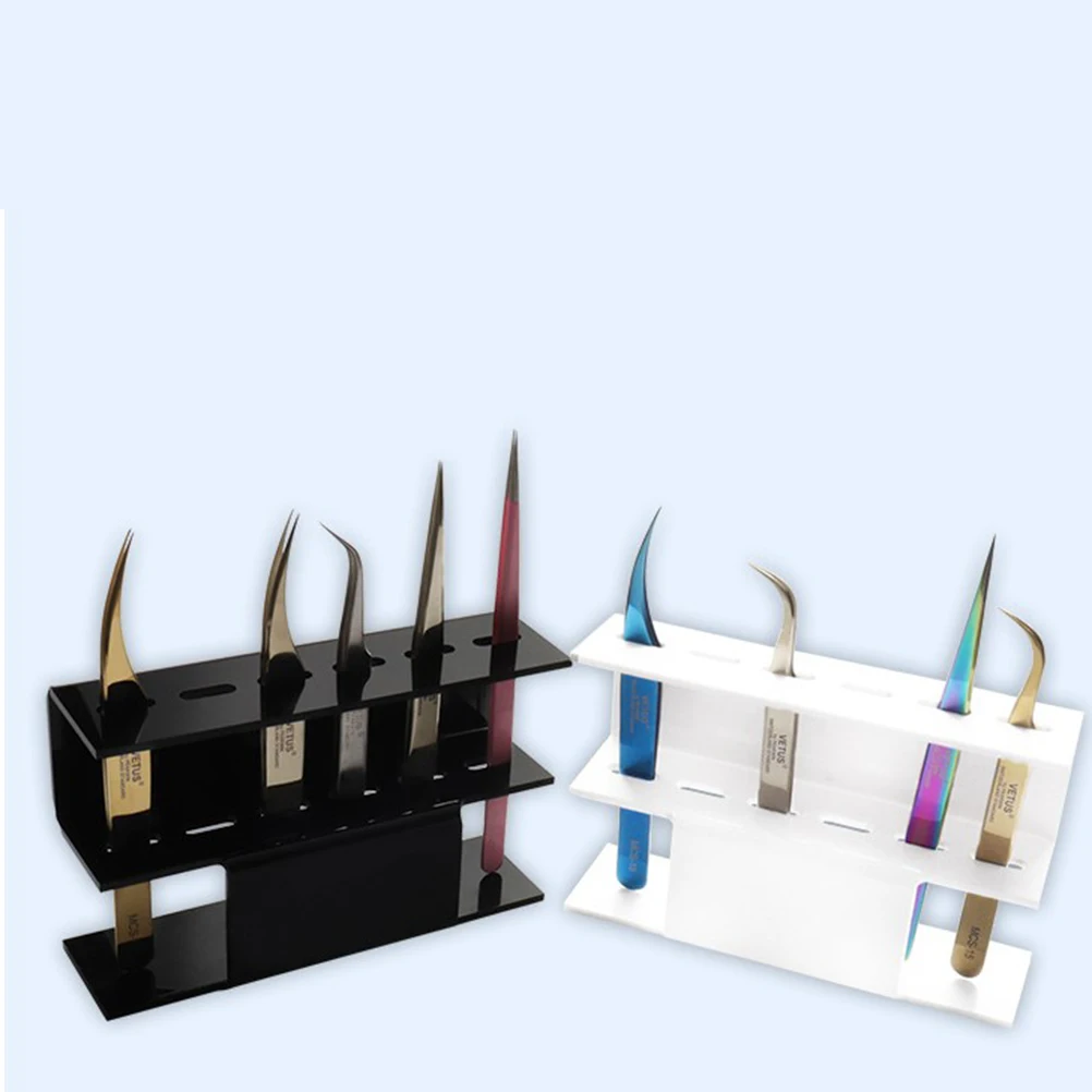 

6-Hole Eyelash Grafting Tweezer Storage Rack Durable Plastic Organizer Stand For Home Professional Use Space-Saving Eyelash