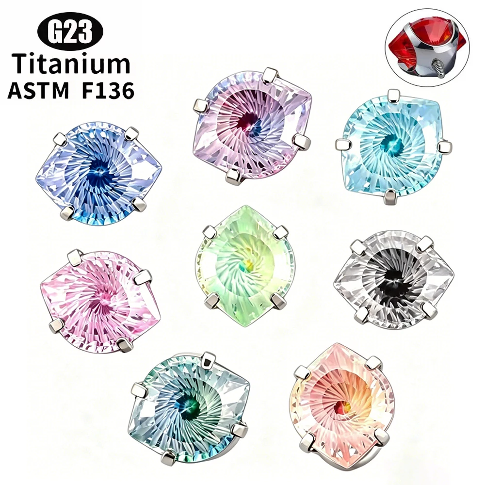 Body Jewelry Ear Piercing - 1 unidad ASTM F136 16G CZ