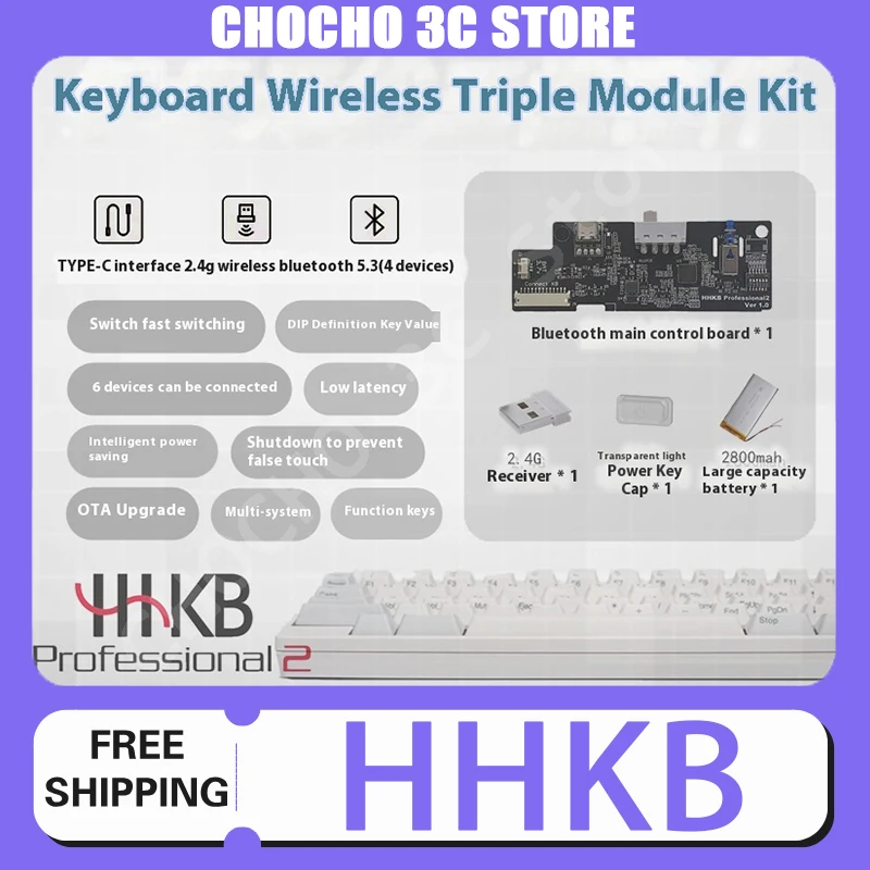 HHKB Capacitive Keyboard Wired To Bluetooth Wireless Main Control Board Kit with Battery Receiver Custom Keyboard Accessories