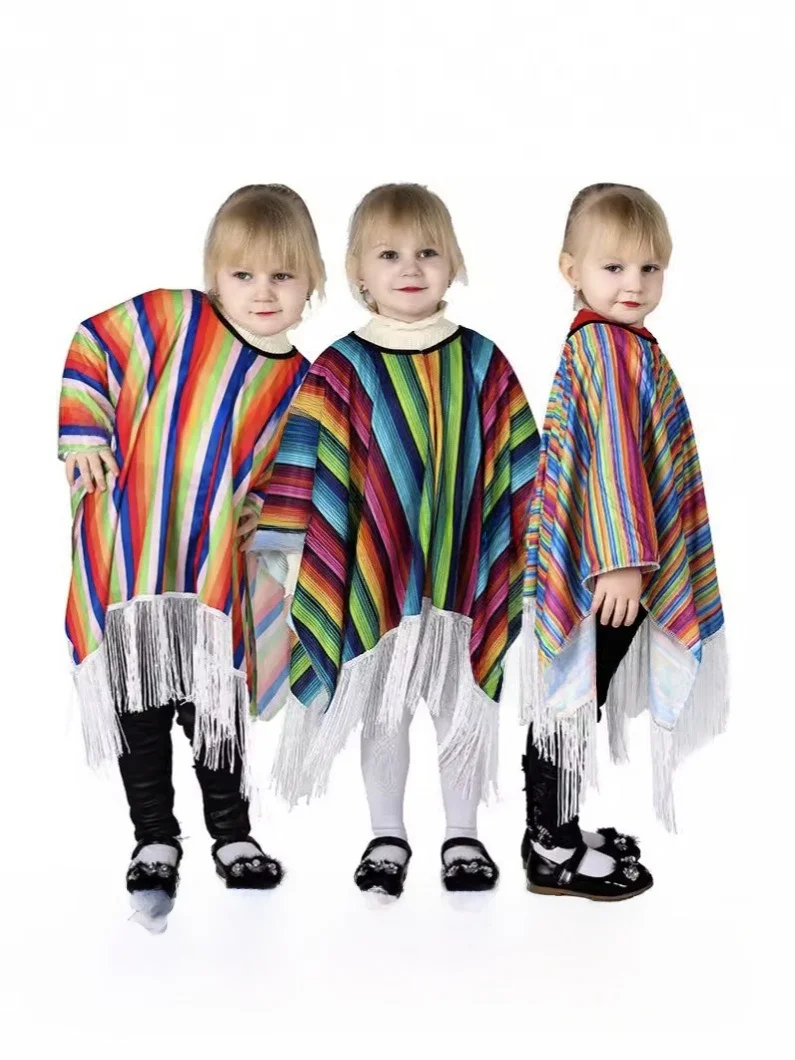 Nouveau loween rayure Parent-enfant vêtements dubaï Sle adulte rayé Robe enfants Cosplay traditionnel chinois Cos...