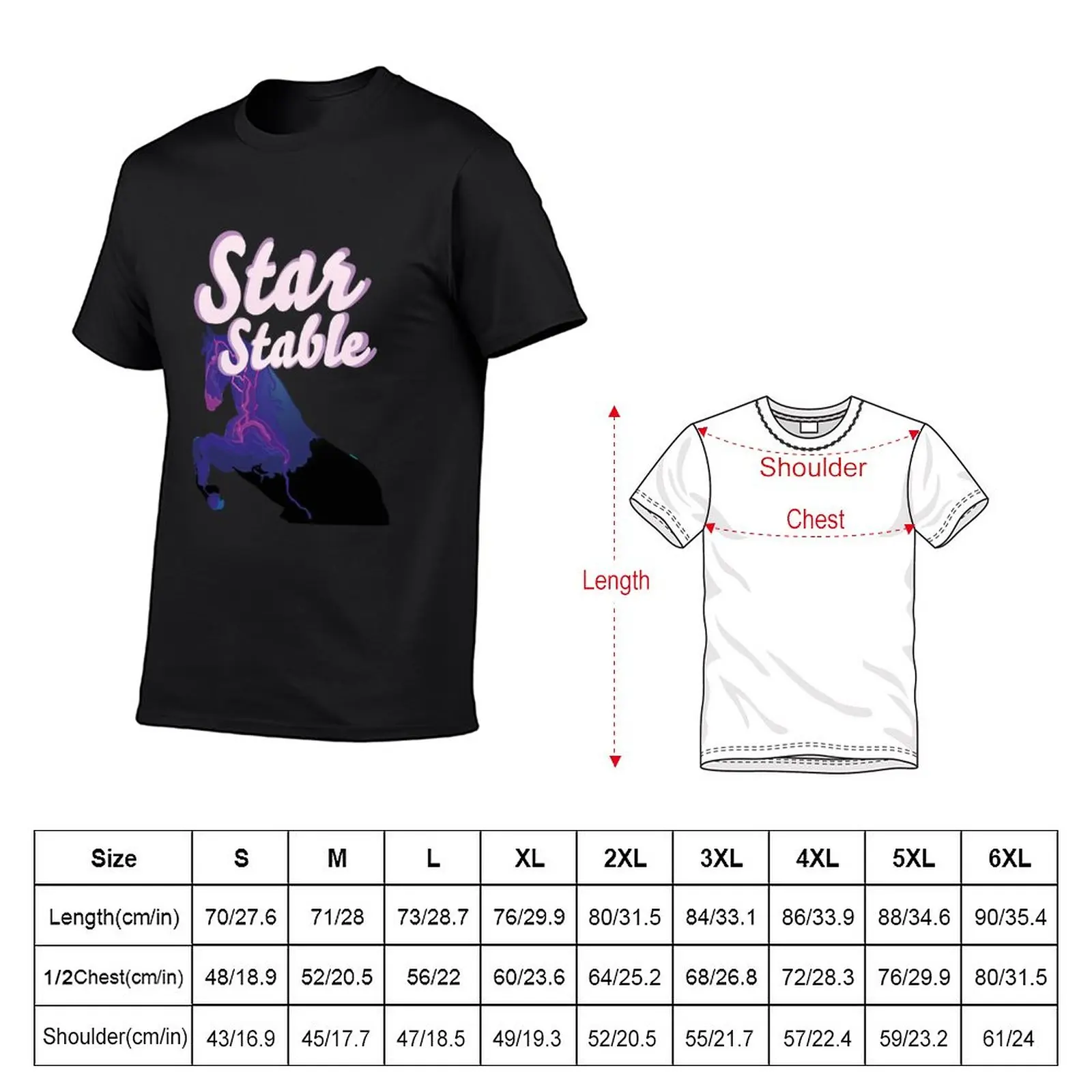 Star Stable Online Game Purple Pink Horse T-Shirt heavyweights oversizeds t shirts for men pack