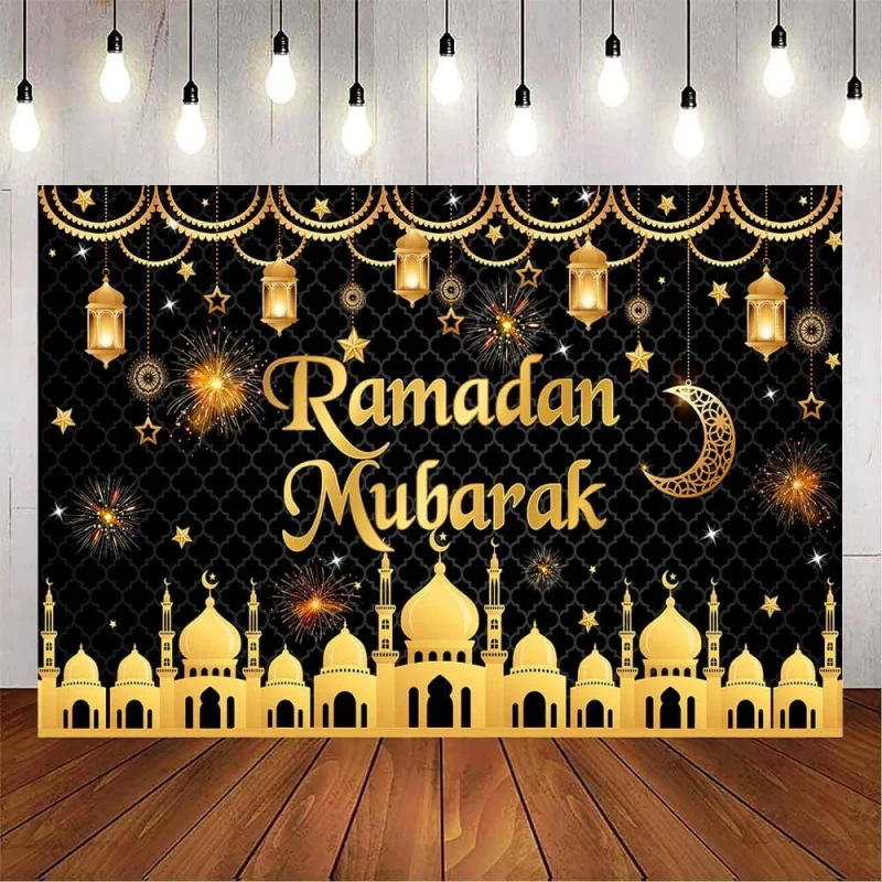 VIKAMA Eid Al Muslim Banner Fotohintergrund Ramadan Kareem Party Dekoration Ramadan Kareem Eid Mubarak Muslimische Partyzubehör