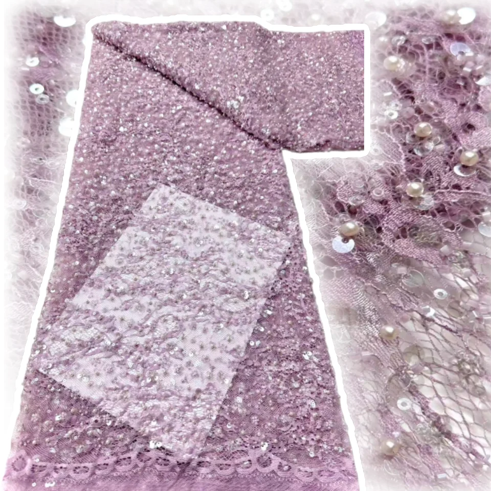 Tecido de renda de tule chantilly preto africano, lantejoulas francesas, contas de malha, tecido de renda nigeriano para mulheres, roupas de noite, vestido sz1734