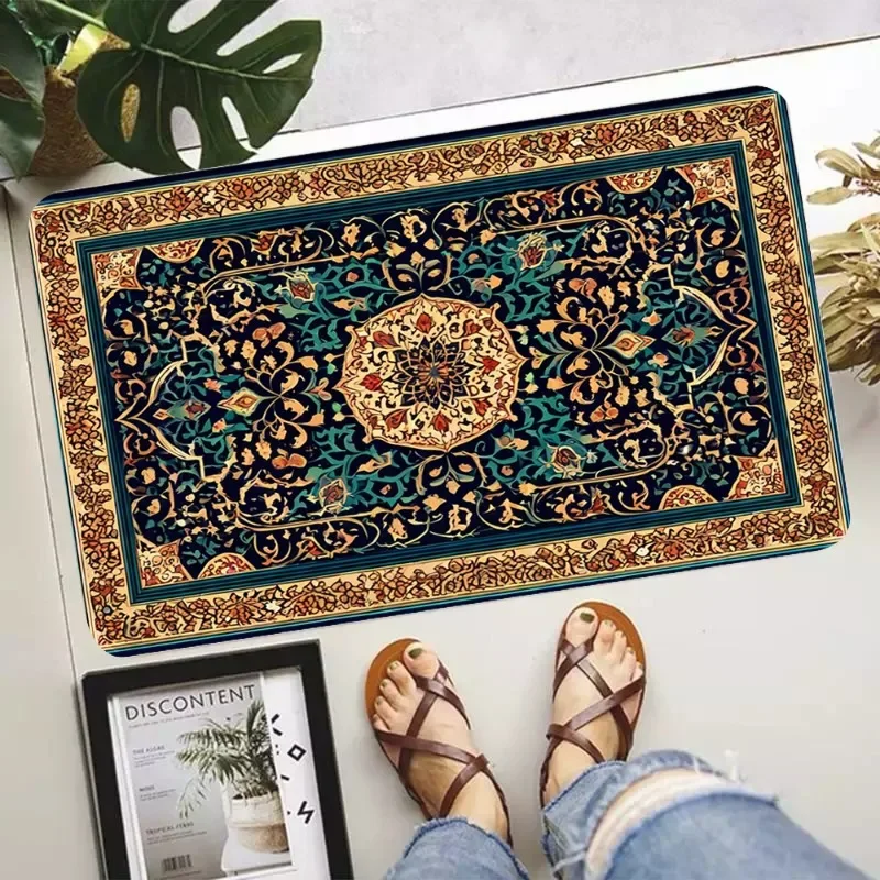 Classic Bohemian Retro Printing Non-Slip Waterproof Doormat Easy Clean Entrance Floor Mat Home Decor Durable Very Fashionable