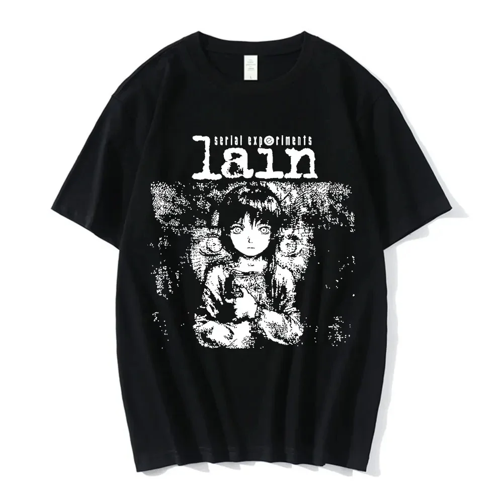 Serial Experiments Lain Anime Graphic T-shirt Unisex Men Women Iwakura Lain Sci-Fi Manga Style Short Sleeve Pure Casual Tee No.6