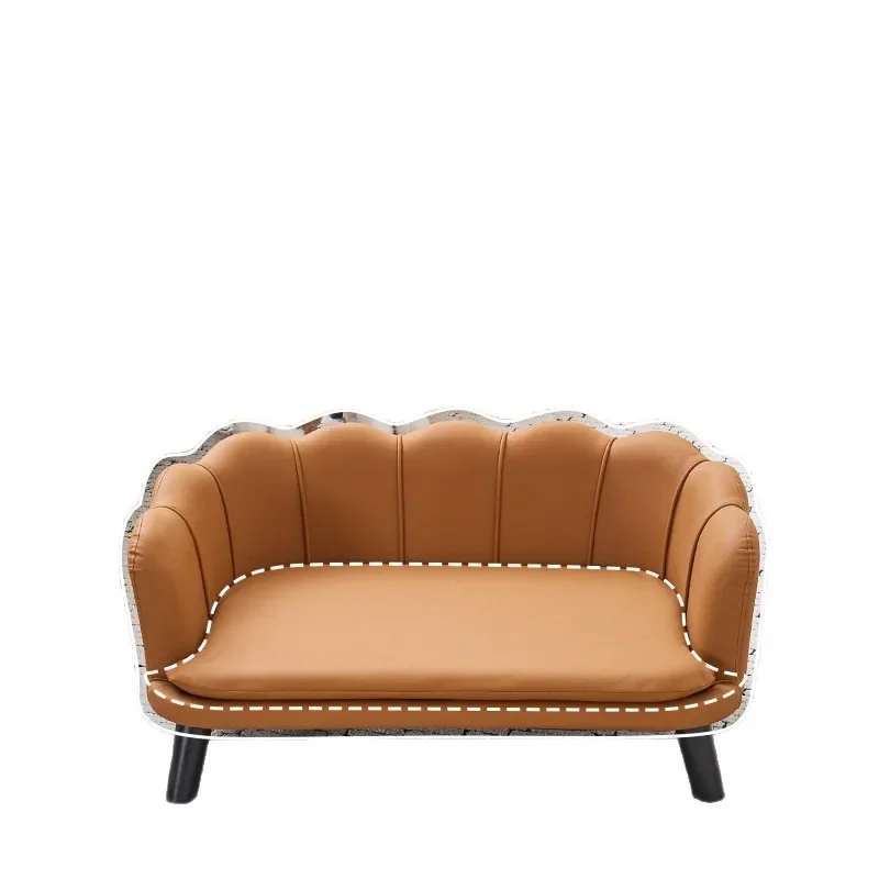 Pet sofa solid wood frame kennel, four-season pet bed, semi-closed cat nest can be dismantled,scratch-proof