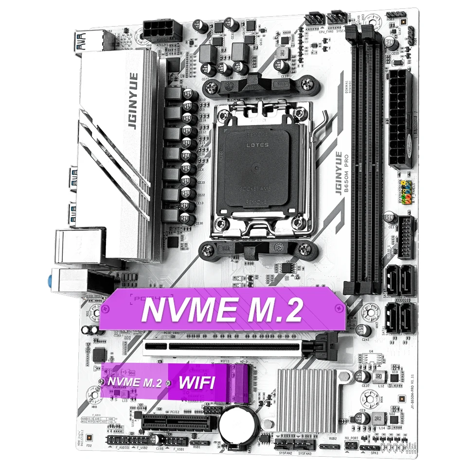 PRO B650M MATX AMD B650 DDR5 6000+MHz M.2 SATA USB3.2 64G 이중 채널 DDR5 Ryzen 7000/8000/9000 시리즈 소켓 AM5 마더보드 썸네일 6