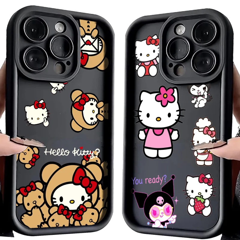 Cool Kuromi Hello Kitty For iPhone 15 14 13 12 11 Pro Max XS Max X XR 7 8 Plus 6S Eye Ladder Phone Case