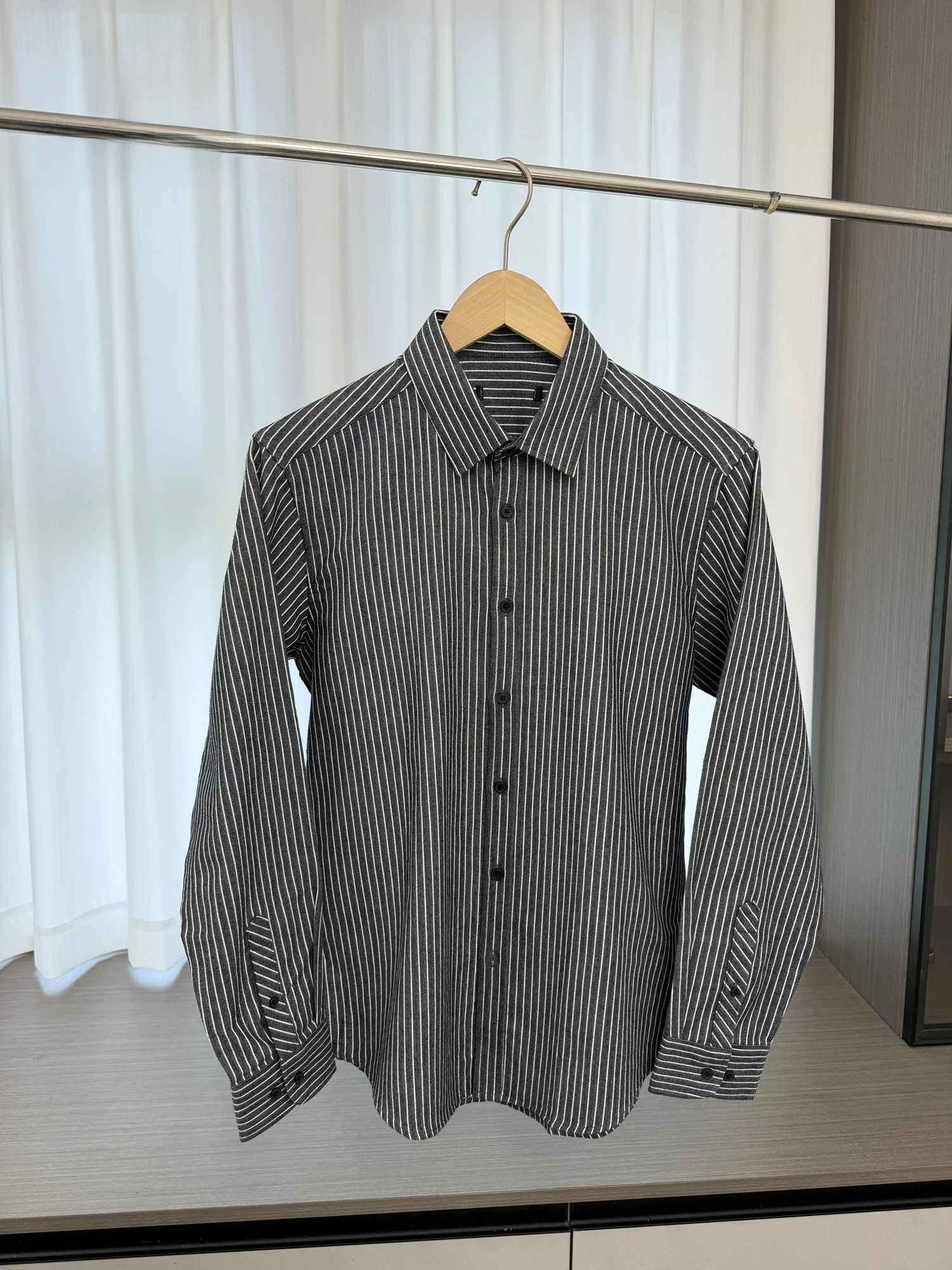 

Comfortable Breathable Men's Business Casual Striped Long Sleeve Shirt for Commuting Spring Summer Fashion Urban Style