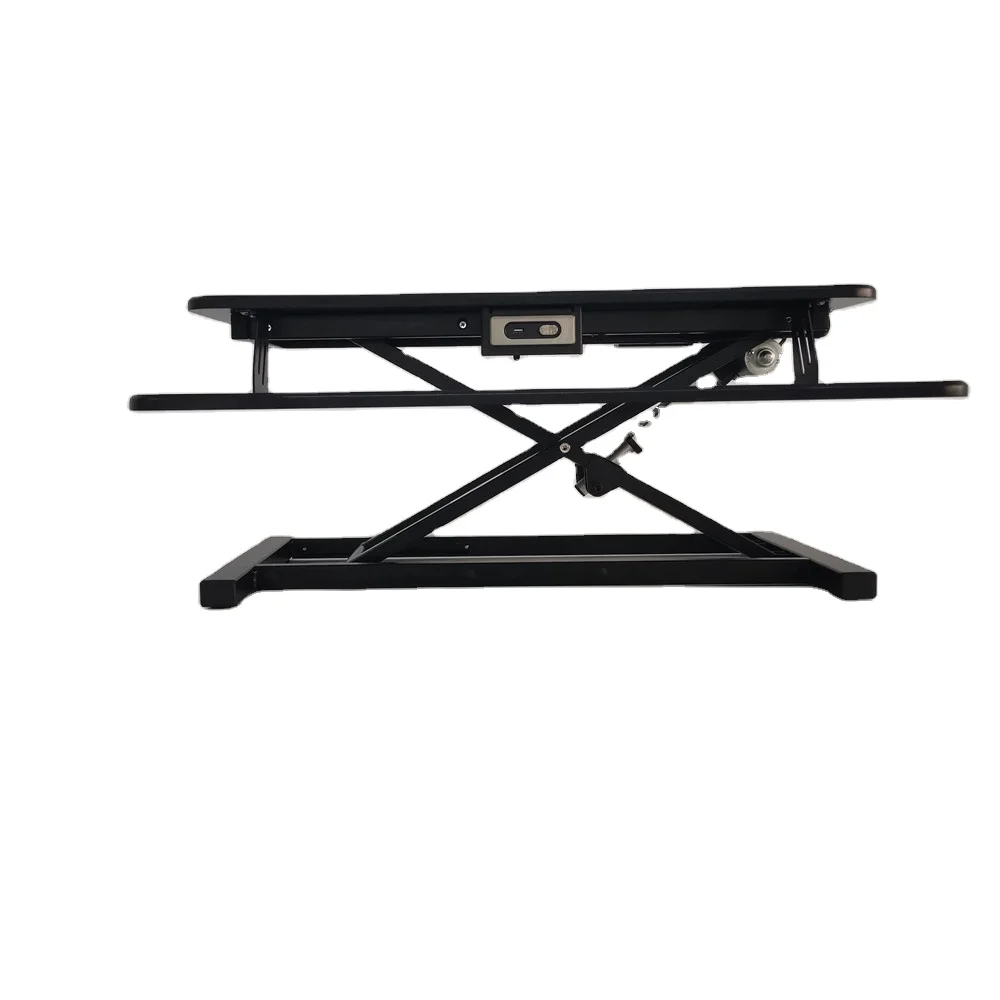 Electric Height Adjustable Mobile  Desk Converter  Sit Stand Desk Converter Riser Max 30kg