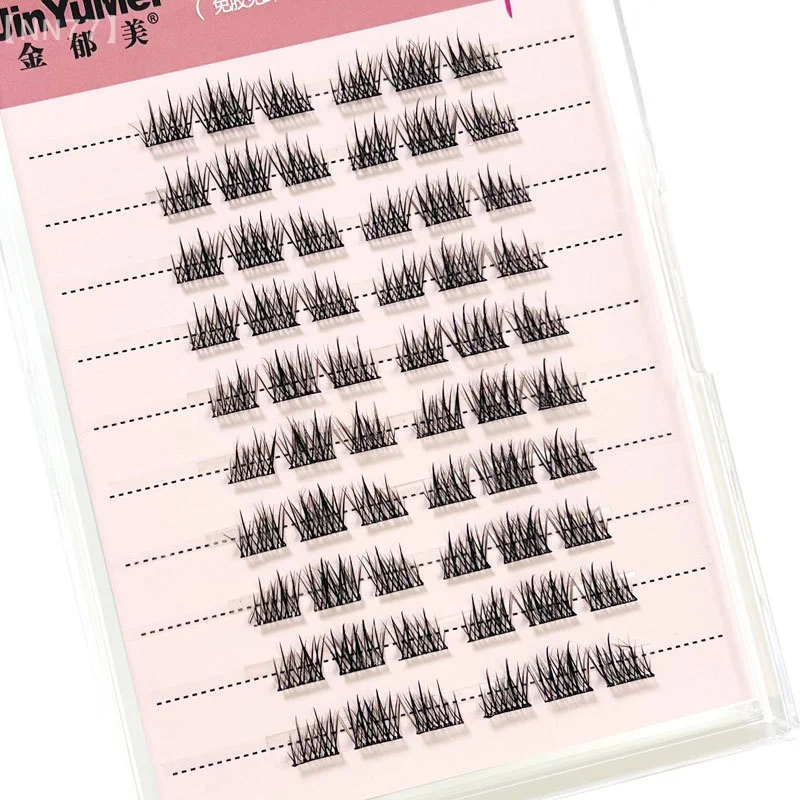 ขนตาแบบมีกาวในตัวไม่มีกาวขนตาแบบใช้ซ้ําได้แต่งหน้า DIY การ์ตูนขนตา Tufts