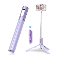 BAAY Cell Phone Selfie Stick Portable Aluminum Selfie Stick Extendable Tripod With Bluetooth Remote For 4-7 Inch Smartphone