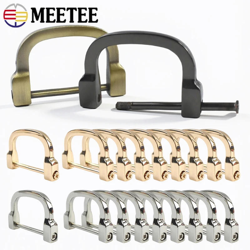 

5/10Pc 25/30mm D Ring Metal Buckles Shoulder Bag Strap Side Connector Pet Collar Detachable Screw Clasp Accessories for Handbags