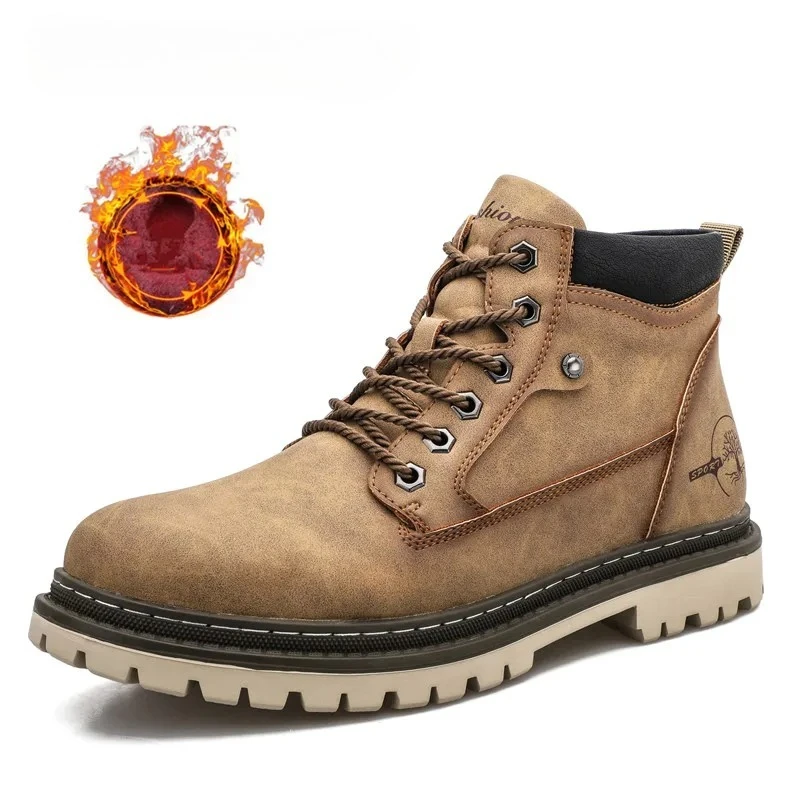 

High Quality Brand Men Super Warm Snow Boots Winter Men's Ankle Boots Waterproof Outdoor Sneakers Autumn Men's Motorcycle Boots