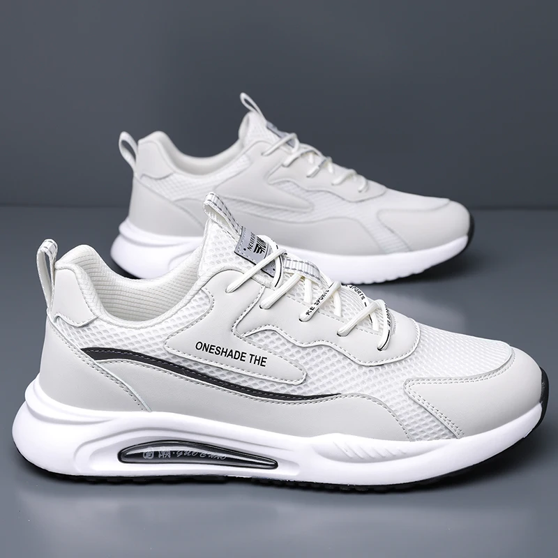 

Новая осенняя дышащая мужская спортивная обувь с сеткой, простые модные кроссовки на шнуровке, амортизирующие прогулочные туфли с отскоком
